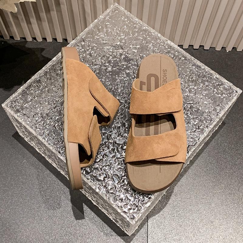 2024 Hot Selling New Fashion Women's Slippers Solid Color Comfortable Summer Versatile Open-Toe Women's Slippers Zapatos Mujer