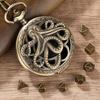 Mini DND Dice Set Polyhedral Metal Dice with Chain Steampunk Gear Octopus Pocket Watch Dice Set for Role Playing Games