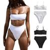 Женский комплект бикини, топ и трусики, танкини, комплект из двух частей для плавания
