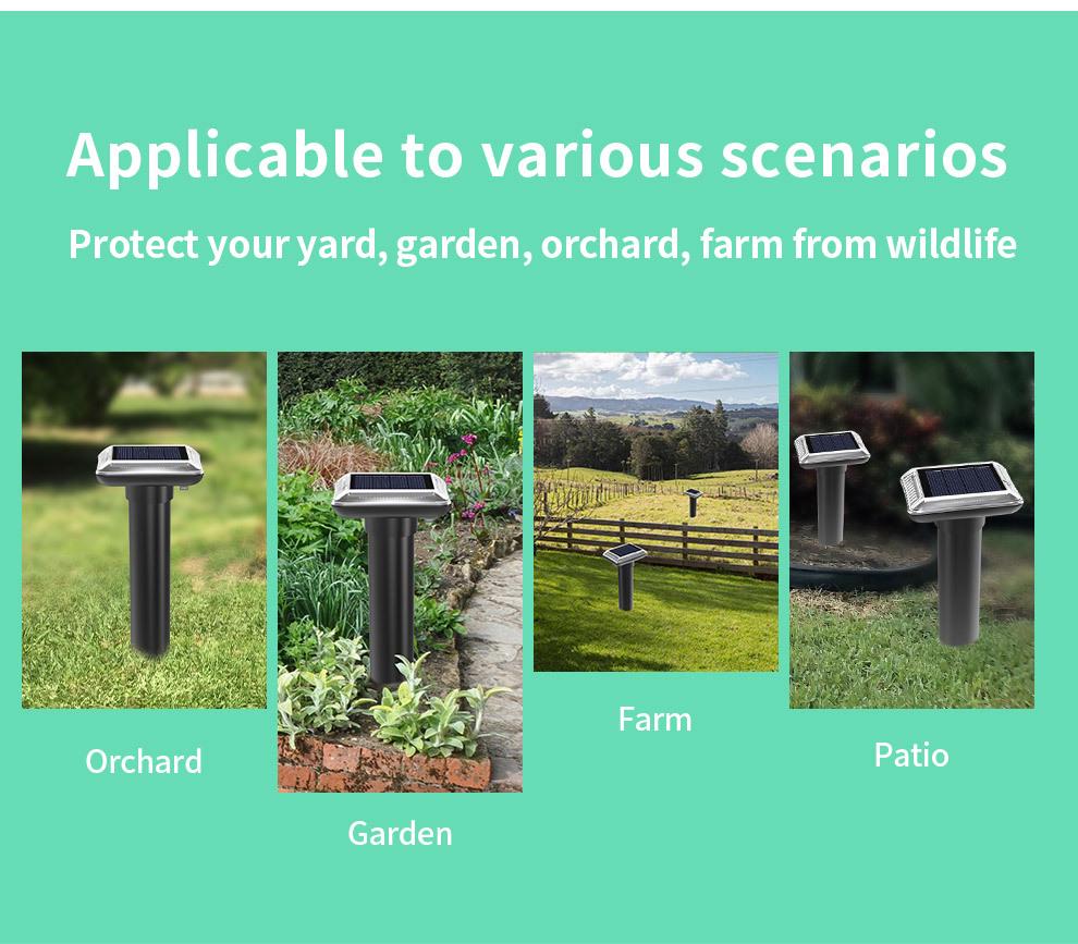 Solar-Powered Outdoor Rodent & Snake Repeller with Beeping Sound - Waterproof, Ground-Inserted Design