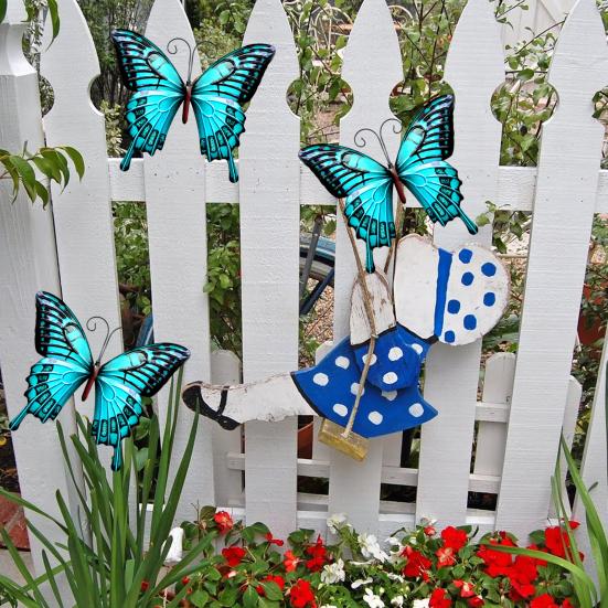 Iron Butterflies Wall Decoration Home Living Outdoor Room Bathroom Indoor Office Metal Wall Art
