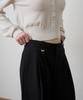 FROMWHERE Signature Wide Pintuck Trousers Black