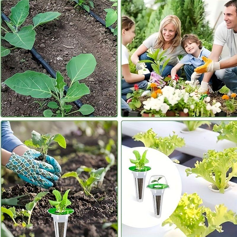 AEE2-Hydroponic Garden Accessories Pod Kit Growing Basket, Transparent Insulation Cover, Plant Growing Sponge, Label