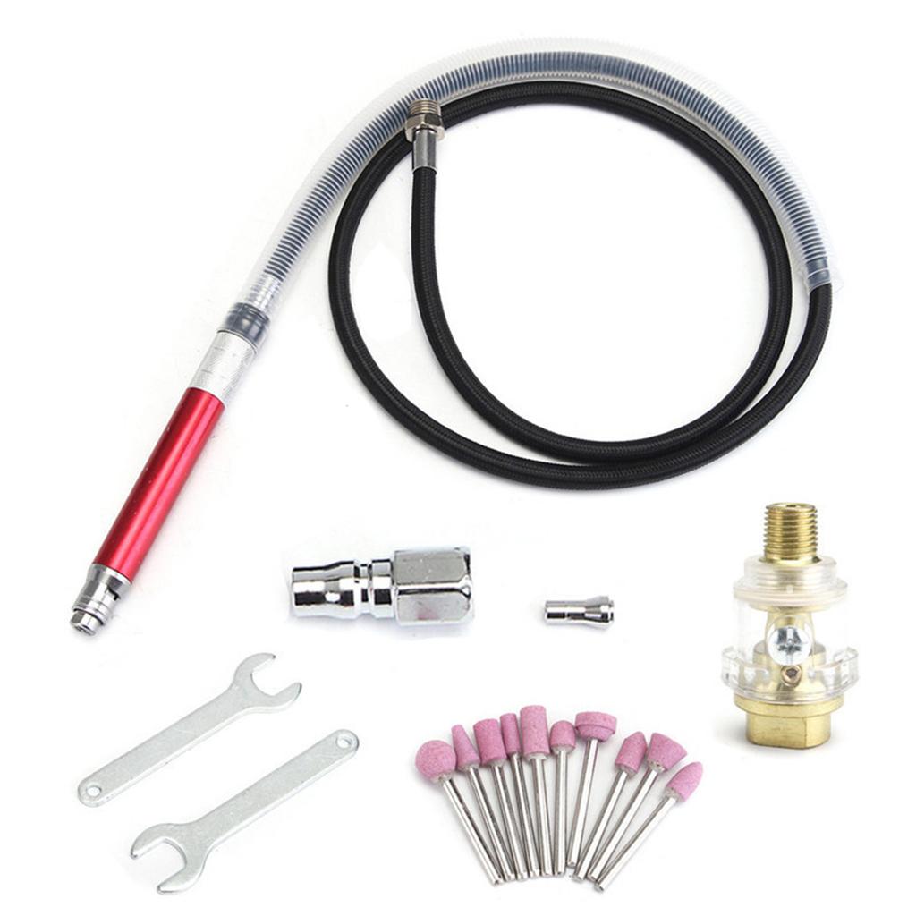 19Pcs Air Angle Die Grinder Pen Polishing Engraving Tool Pneumatic Grinding Machine 58000rpm
