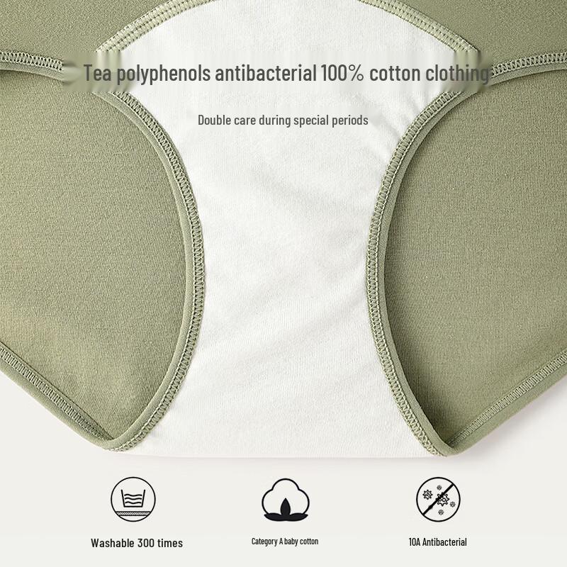 YOUNGYELL Women's High-Waist Antibacterial Period Underwear 3-Pack