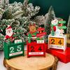 Christmas Countdown Blocks 99 Days Until Christmas Advent Calendar Wooden Santa Reindeer