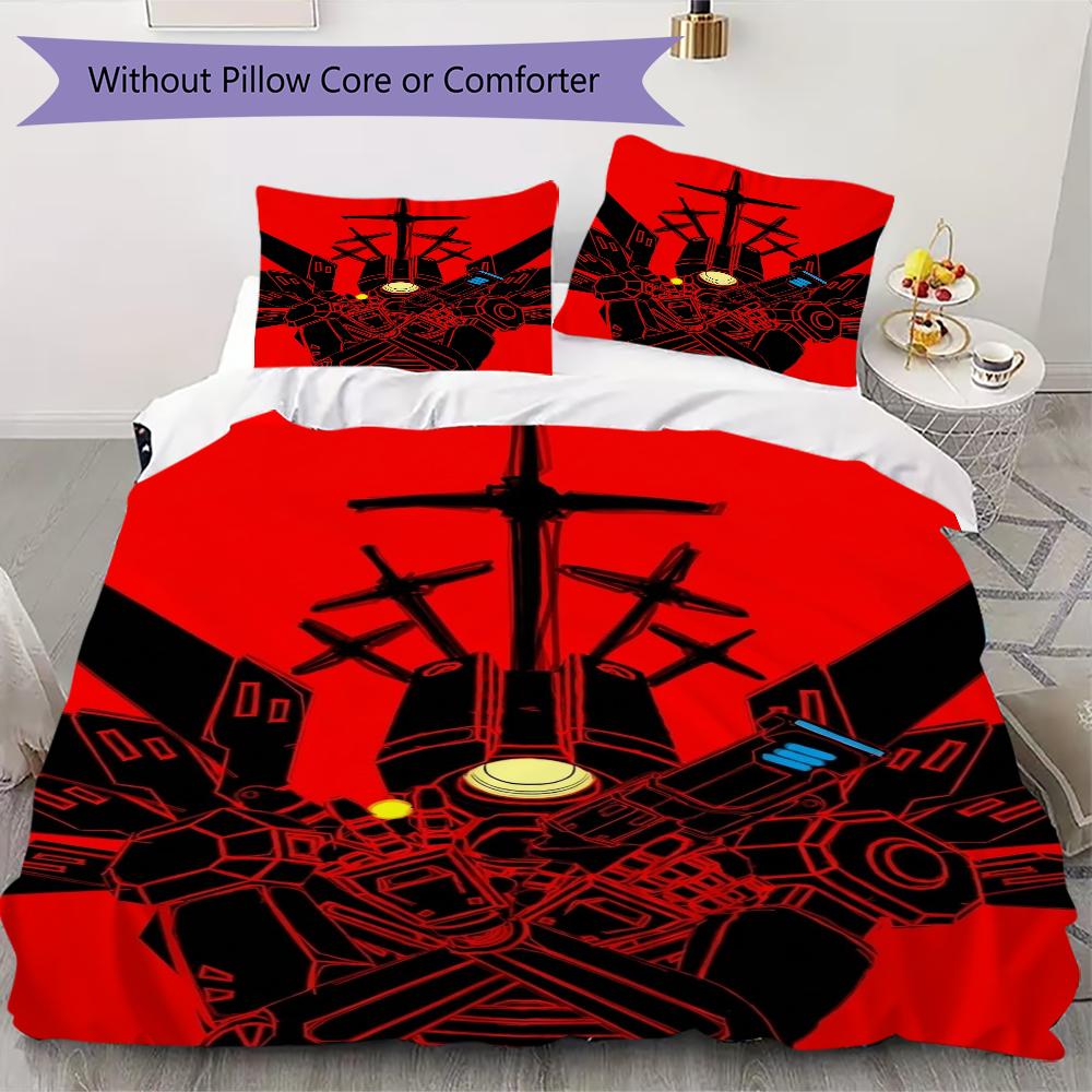 ULTRAKILL Pattern Bedding,Quilt Set Quilt Cover Pillowcase Home Birthday Gift(1 * duvet cover + 2 * pillowcase, without core)_lx