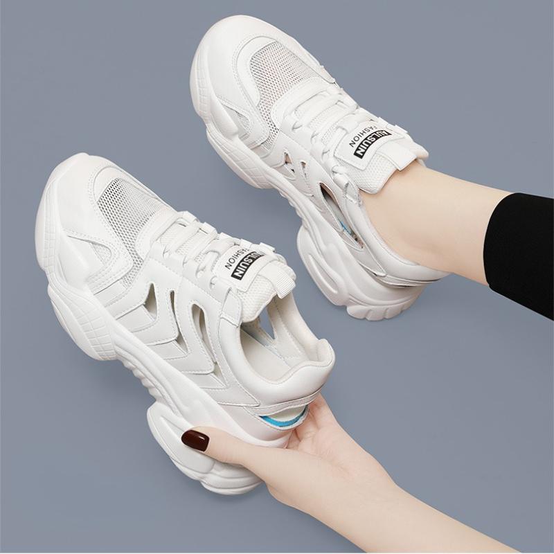 Туфли для папы с выемкой, женская мягкая подошва, новинка 2024 года, тонкая посадка, повышенный комфорт и воздухопроницаемость, повседневная спортивная женская обувь