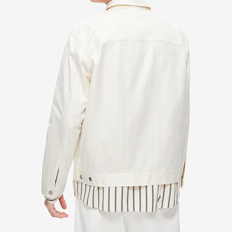 Fila Поло свободного кроя, повседневная однотонная, с логотипом, с длинным рукавом, тканая куртка, мужская куртка, нефритово-белая F51M238703F-IV