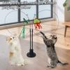 Кошачья перьевая палочка-игрушка Интерактивная дразнилка для котят с присоской 2 режима игры Кошачья палочка-игрушка для домашних упражнений и развлечений