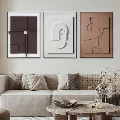 Скандинавский 3D-эффект, геометрическая картина на холсте, настенное искусство, абстрактные минималистичные линии, художественное произведение, эстетические принты для плакатов для гостиной, спальни, домашний декор, фреска