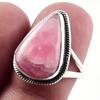 Natural Rhodochrosite Gemstone Handmade 925 Sterling Silver Gift Ring S.7 M3t67