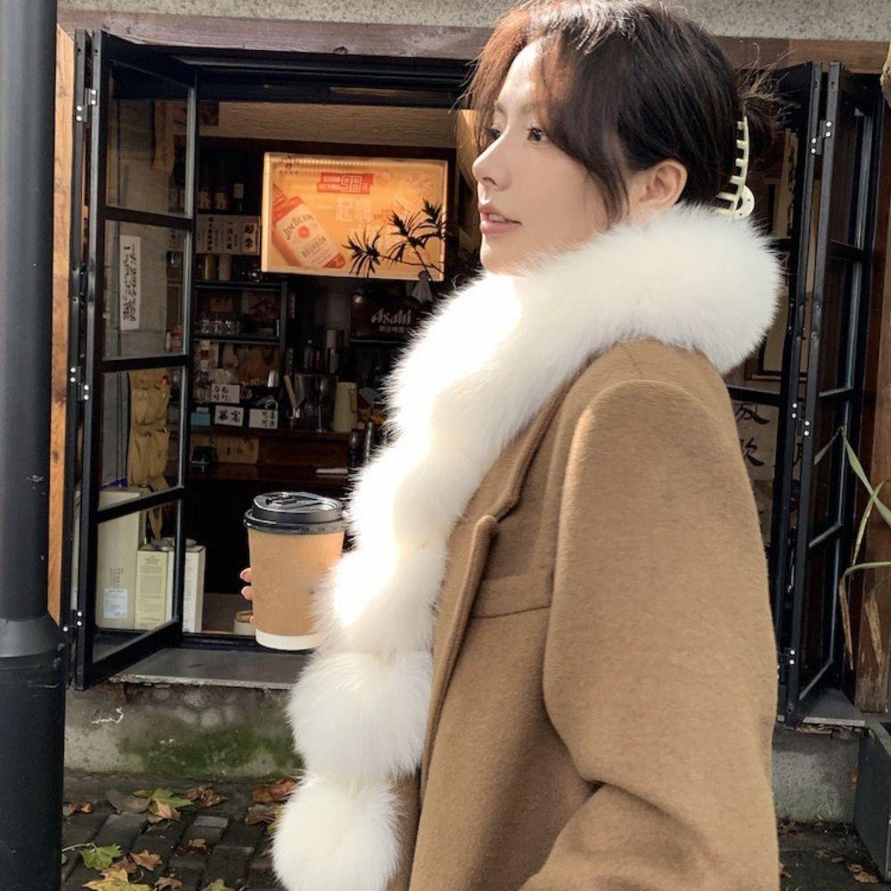Warm Magnetic Imitation Fur Scarf Faux Rabbit Fur Women Winter Scarves Cute Plush Scarf For Girls