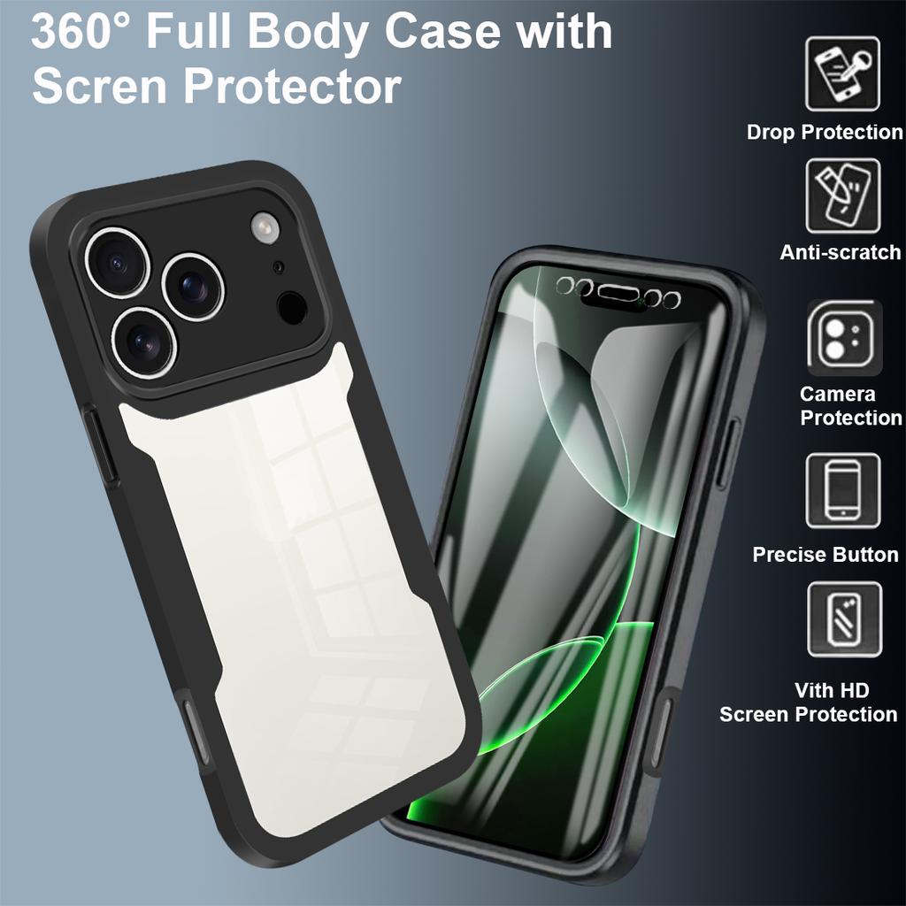 Mobile Phone Case: Soft TPU 360 Degree Full Protection Cover for iPhone 17 Air Pro Max