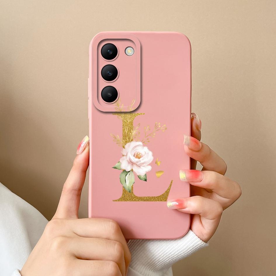 Чехол для телефона Vivo V30 SE V40 Pro Lite Y100 (ИДН) V30e T3 Y200e Y100 4G Корпус Модный Цветочный Буквы Мягкий Силиконовый Чехол Ударопрочный Бампер Для Vivo