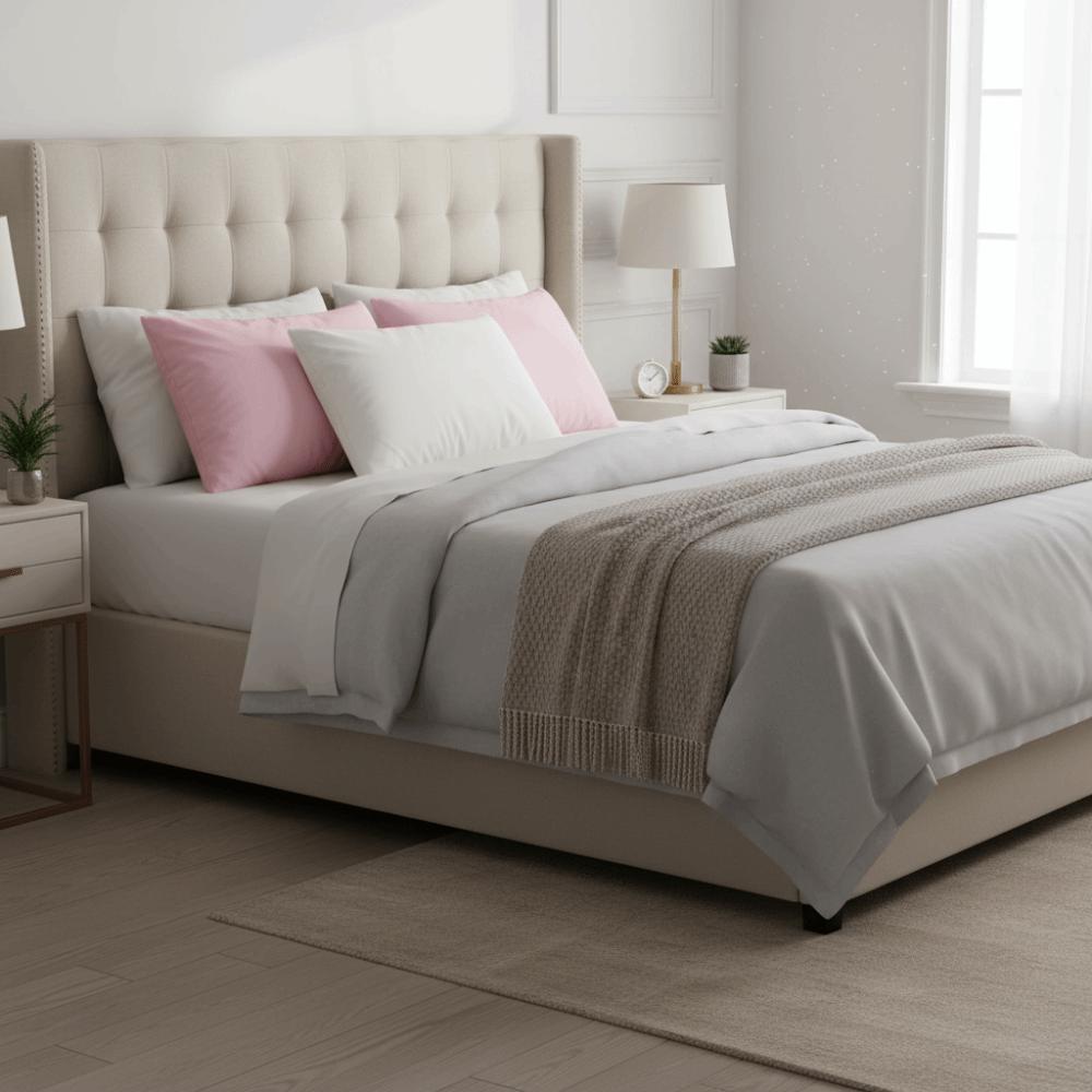 2Pcs High-density Sleeping Pillow Cover Microfiber Envelope-style Pillowcase  Dormitory