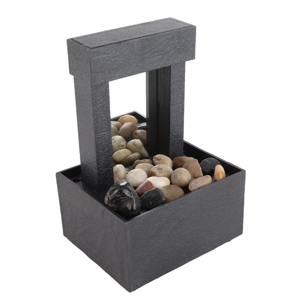 Зеркальный комнатный настольный фонтан с каменной светодиодной подсветкой, автоматическое отключение питания через 2 часа для дома, офиса, релаксации