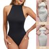 Women's Turtle Neck Sleeveless Shapewear Bodysuit High Cut Tank Tops Going Out Leotards Body Shaper Tummy Control One Piece Bodycon
