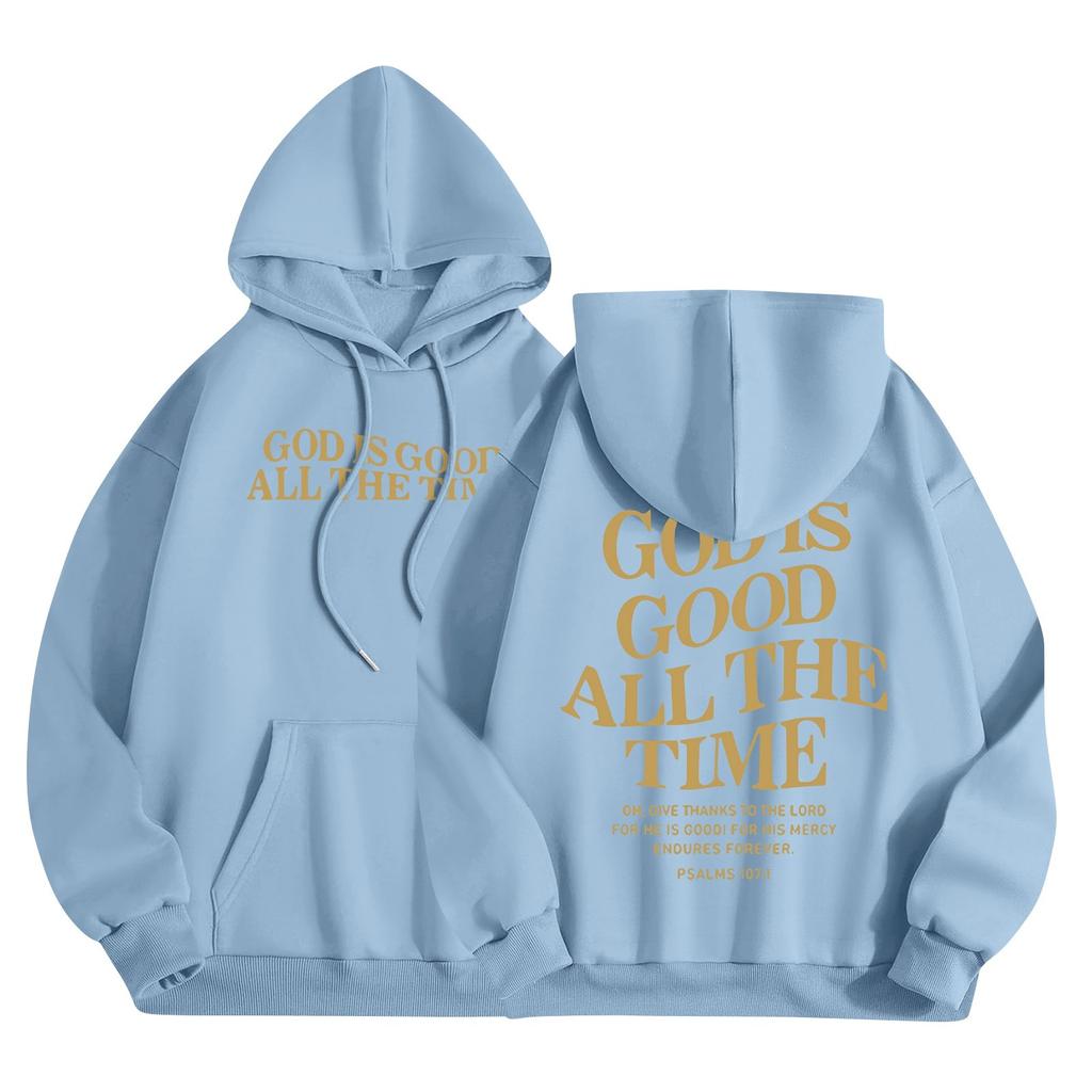 Women Outfit Sweatsuit Letter Printed Long Sleeved  Casual Hooded Sweatshirt