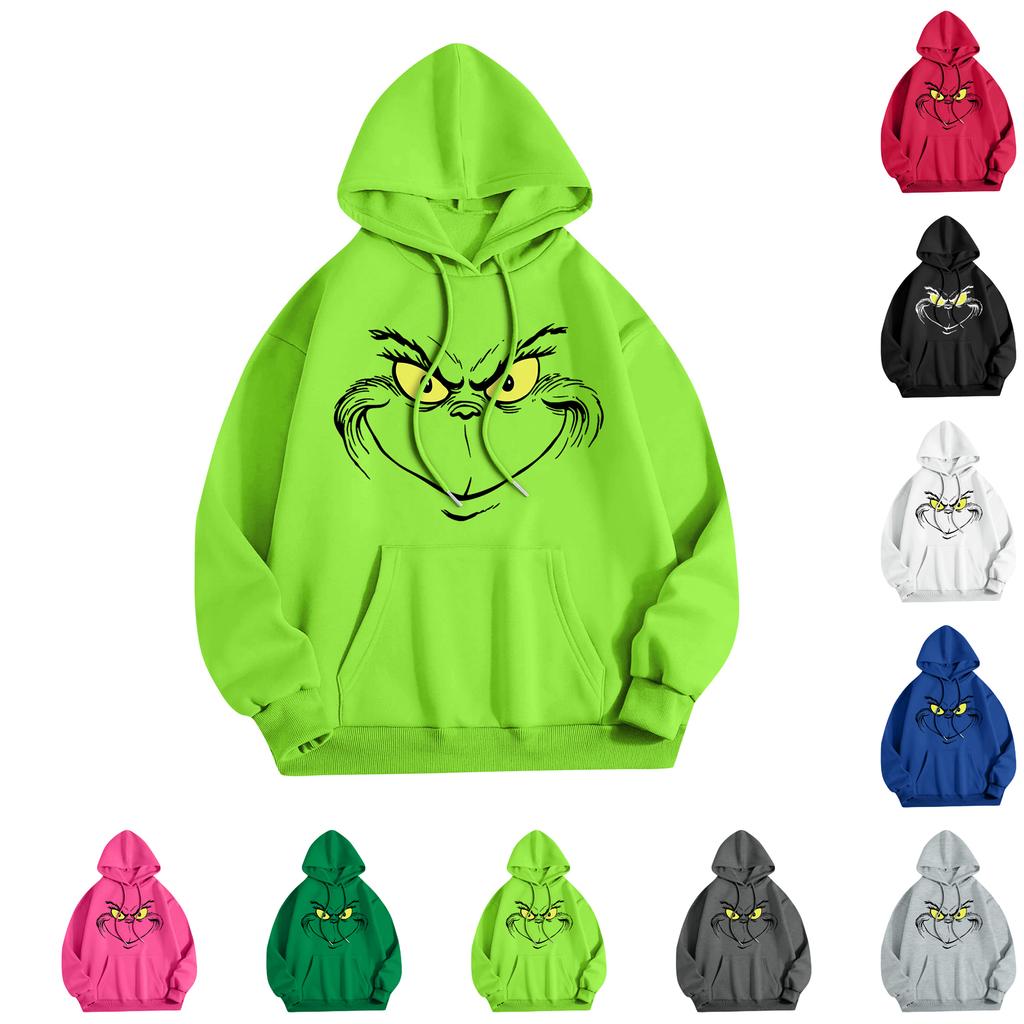 Women's Fashion Christmas Printed Casual Hooded Sweatshirt With Pockets