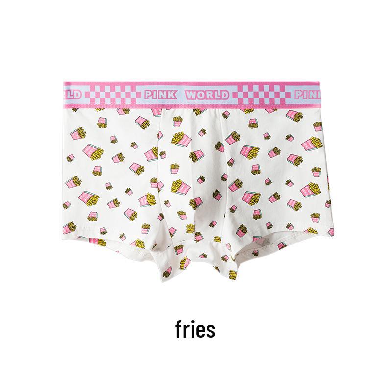 Мужские трусы-боксеры из чистого хлопка с принтом, дышащие - Милые молодежные больших размеров шорты со средней посадкой