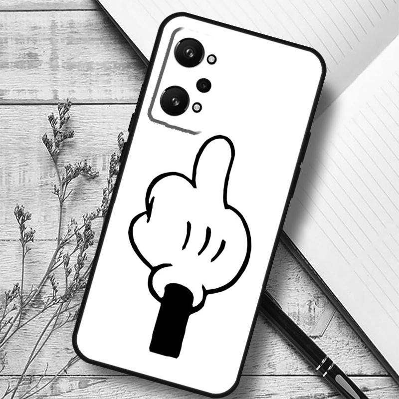 Cartoon Middle Finger For Realme 14 10 11 12 13 Pro Plus GT 6 6T 5 GT7 Pro C67 C61 C55 C53 C51 C21Y C25S C75 Case
