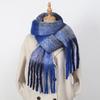 Winter Female Lattice Imitation Cashmere Scarf for Women Thick Warm Pashmina Bufanda Shawl Rainbow Tassel Echarpe Poncho Stoles