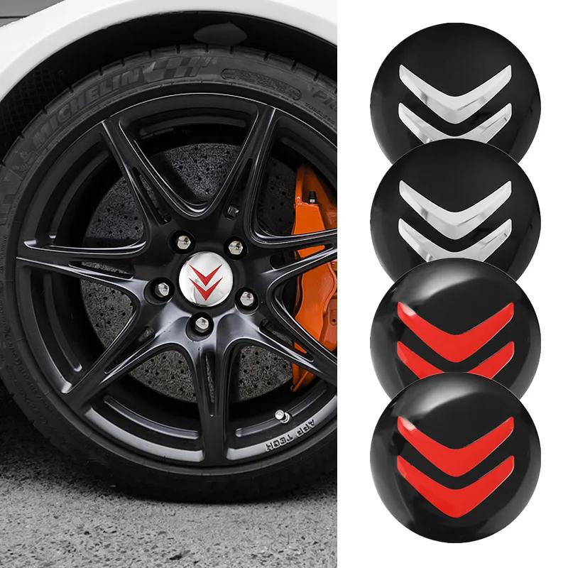 4Pcs Car Wheel Hub Center Stickers Badge Emblem For Citroen C4 C3 C5 AIRCROSS C5X e-C4 X e-C3 C-Crosser C-Elysee C1 Berlingo C6
