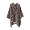 Women Shawl Scarf Solid Color Knitted Shawl Wrap Imitation Cashmere Shoulder Top Sweater Shawl Fashion Accessory