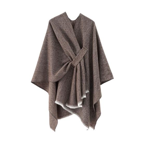 Women Shawl Scarf Solid Color Knitted Shawl Wrap Imitation Cashmere Shoulder Top Sweater Shawl Fashion Accessory