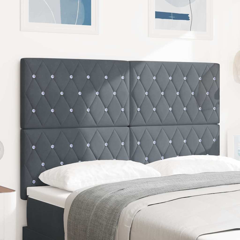 Headboard Dark Gray 144 cm Velvet