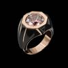 He Cheng Elegant Ruby Rose Gold-Plated Women's Ring - European & American Fashion