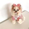 Платье для собаки Свежее Милое Маленькая собачка Плюшевый мишка Кошка Померанский шпиц Любовь Цветочное платье Весенне-летнее платье Питомца Вечеринка Праздничное Нарядное платье