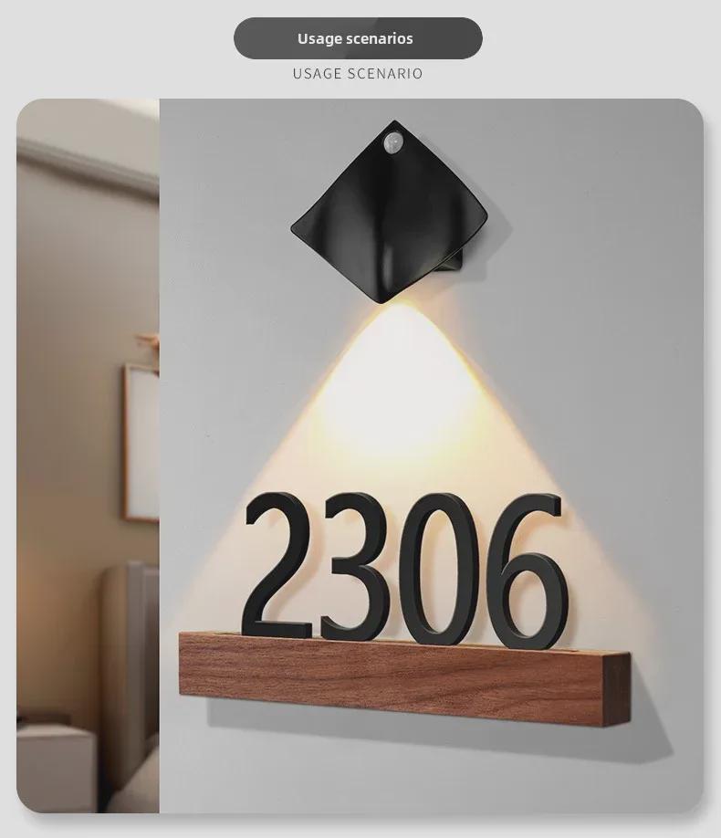 Креативная табличка с номером дома из цельного дерева и акрила — без перфорации, легкая роскошь для жилых домов и отелей