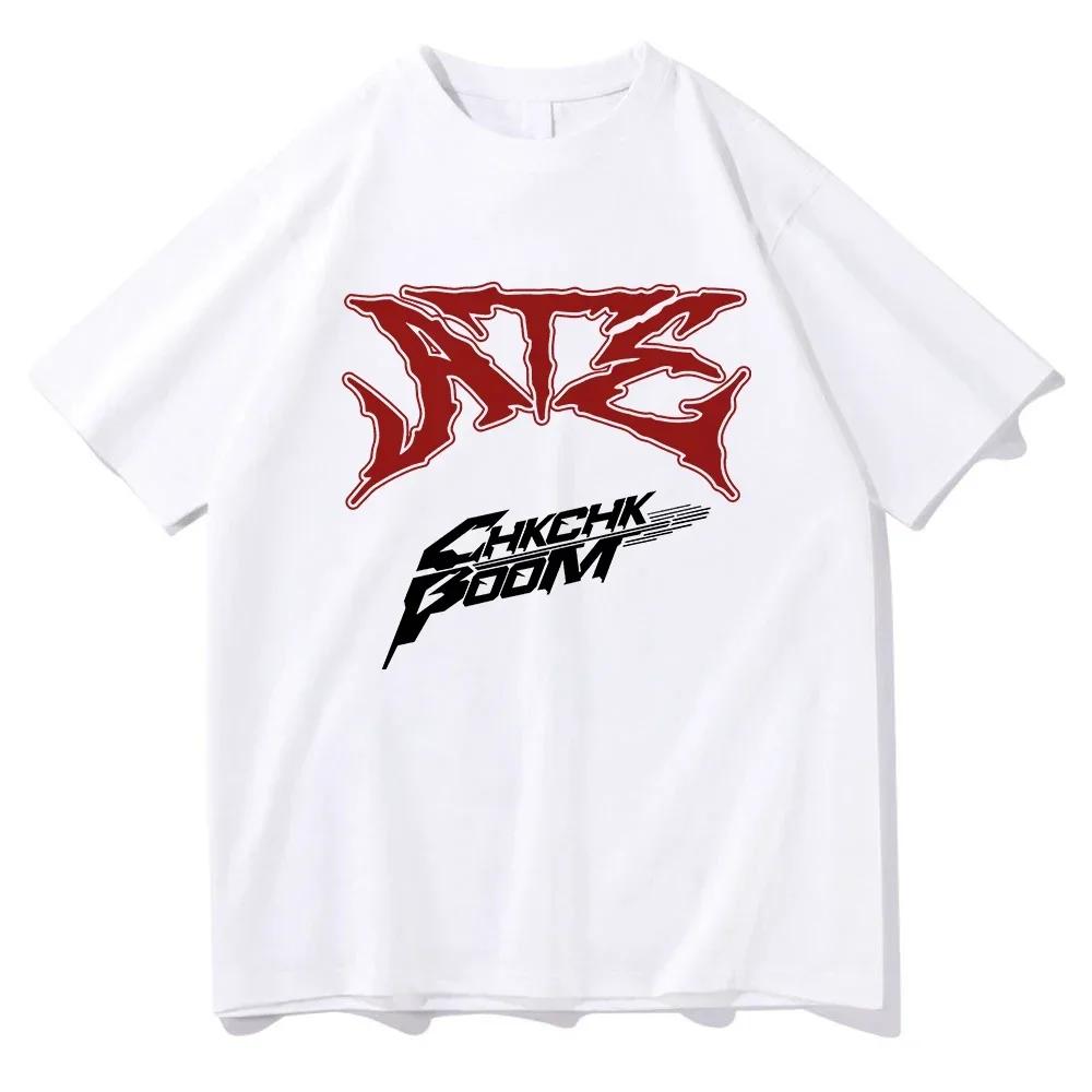 Альбом Ate Chk Chk Boom Принтованная футболка Корейская мода Женская эстетика Хип-хоп Ретро футболка Летние женские повседневные топы с круглым вырезом