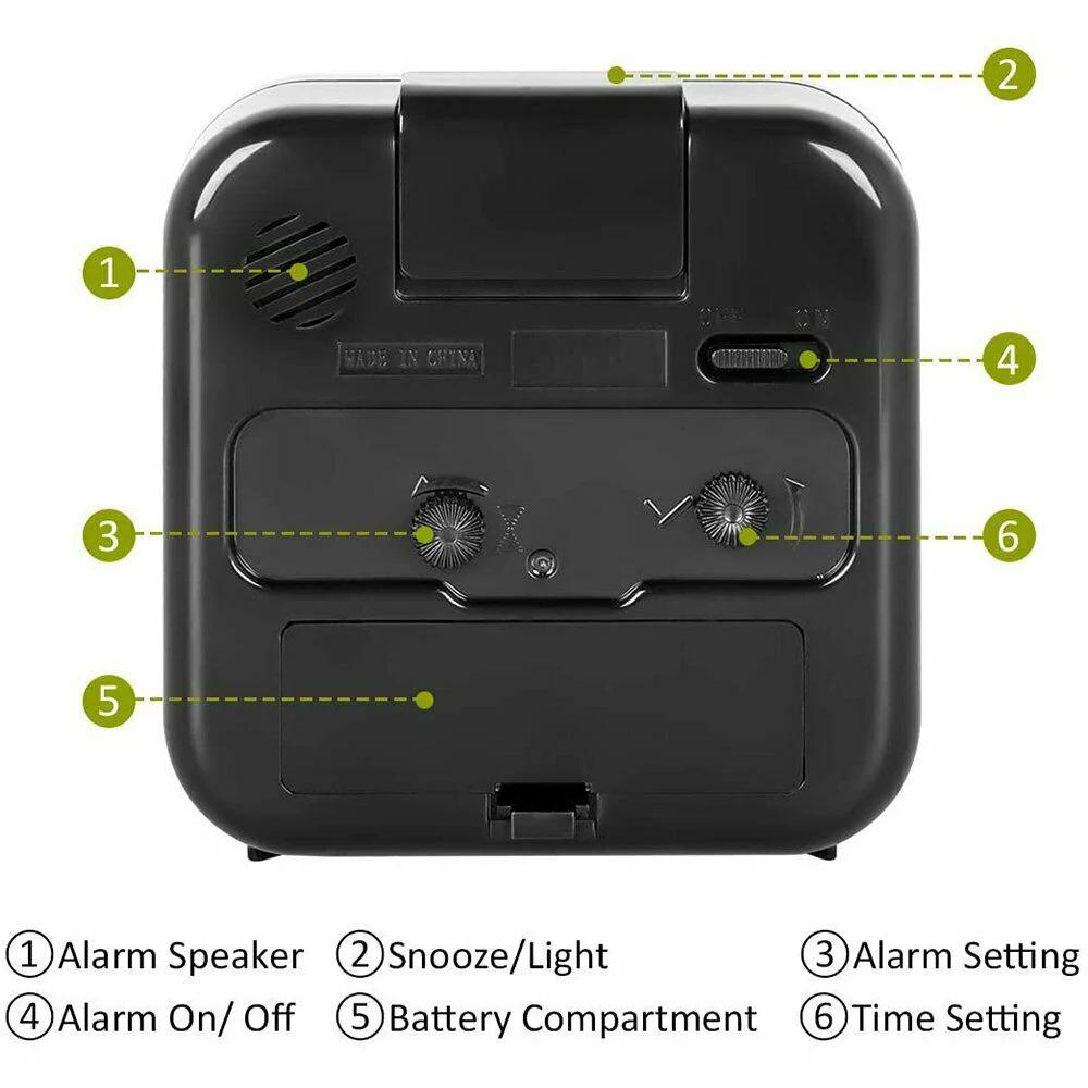 Светящиеся настольные будильники, маленькие бесшумные нетикающие аналоговые кварцевые часы с функцией повтора сигнала для крепко спящих людей, для офиса и спальни