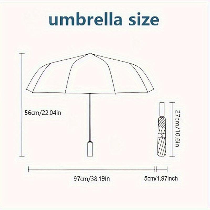 1pc Umbrella Corporation Logo Automatic Opening Folding Umbrella - Portable 3-Fold Design with Iron Frame - Outdoor, for Fans, Travelers, Daily U