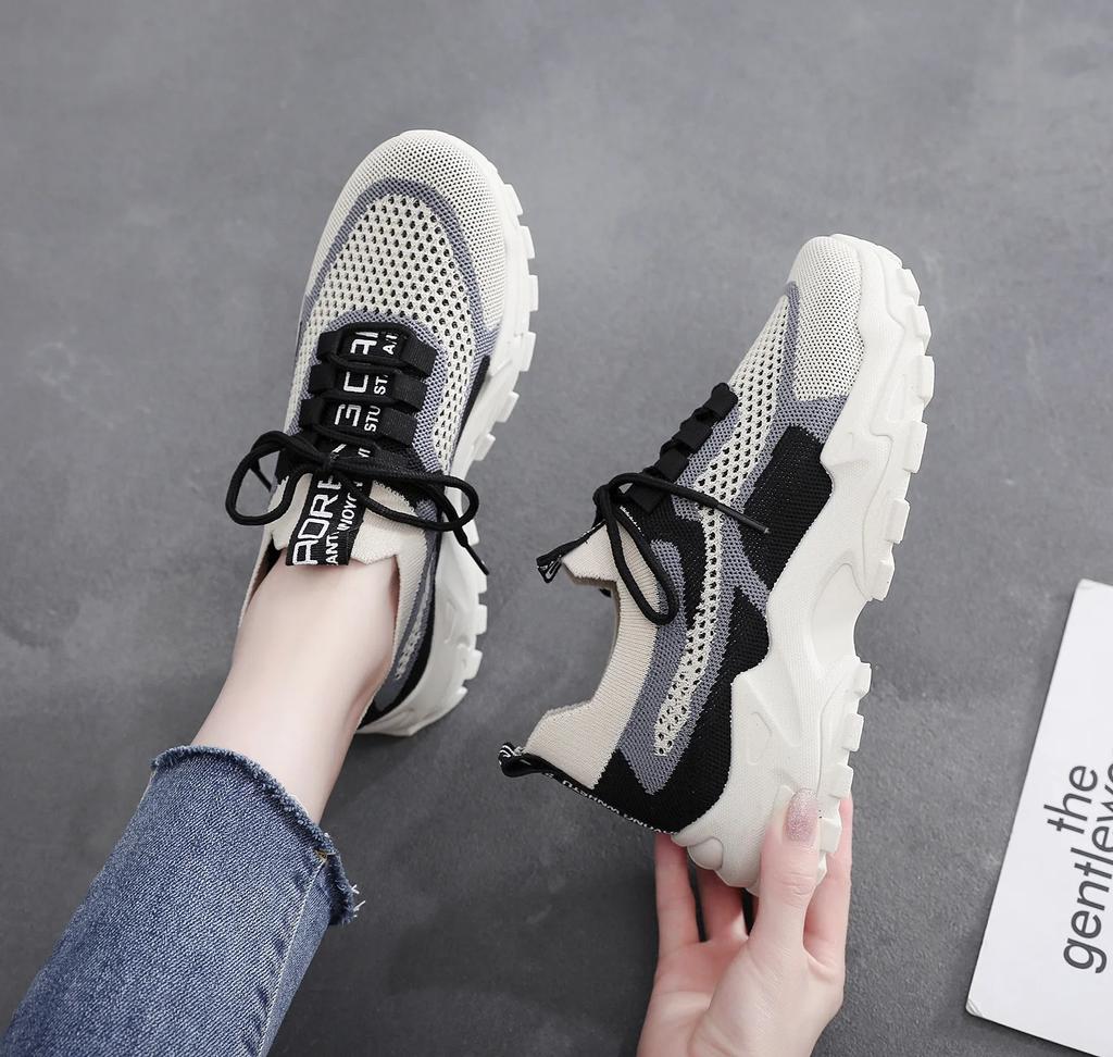 2024 Ladies New Thick Soled Shoes Mesh Breathable and Nonslip Footwear Fashion Comfort Sneakers Casual Lightweight Women's Shoes