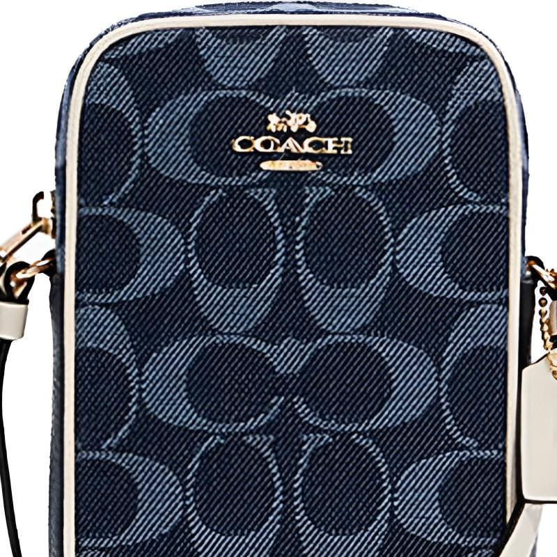 COACH N/S Canvas Crossbody Bags Small Women's Monogram Denim Blue C2943-IMDEI