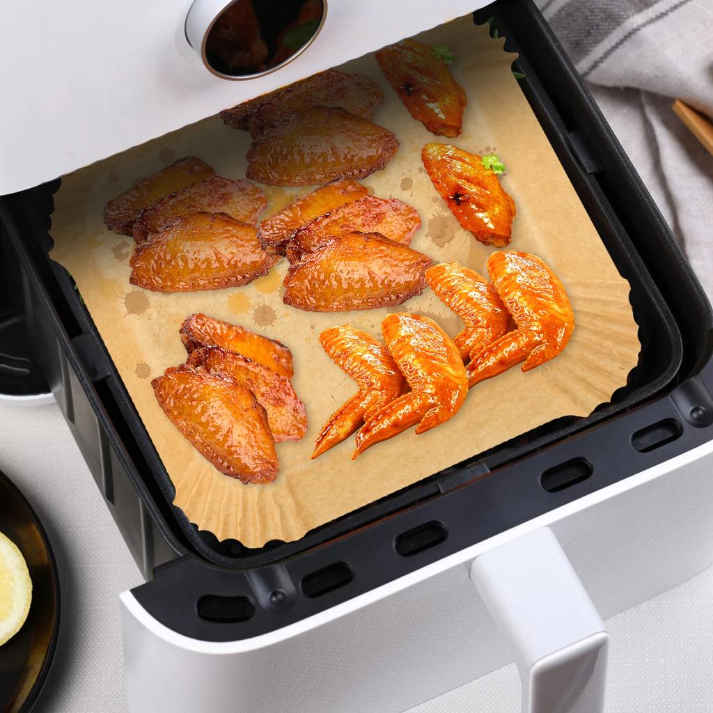 50/100pcs-Air Fryer Paper Non-Stick Kitchen Baking Airfryer Mat Oilproof Micro-wave Barbecue Pad Baking Paper Liner Accessories