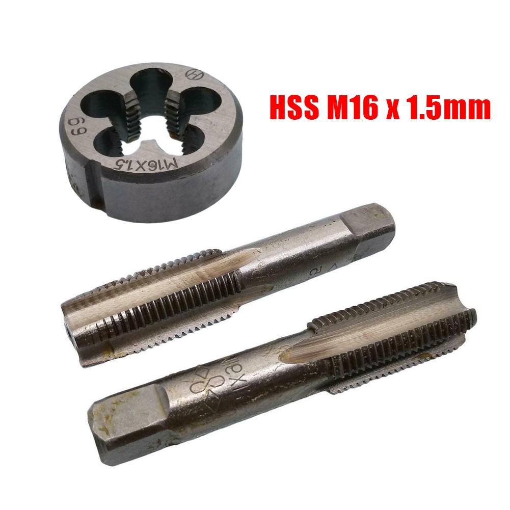 HSS M16 x 1,5 мм конический и пробковый метчик и M16 x 1,5 мм плашка метрическая резьба правая