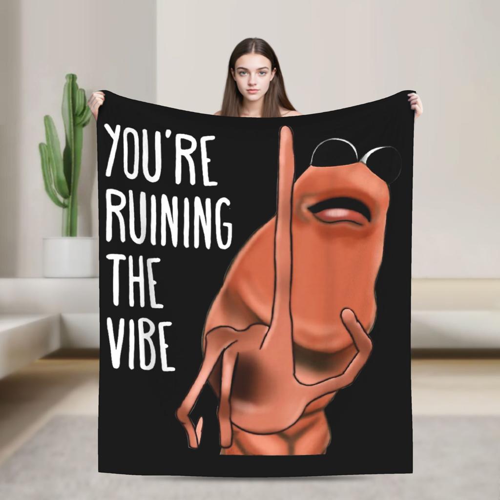 Marcus The Worm Funny Meme Flannel Fashion Blanket Trending Vintage Throw Fashion Blankets for Home 200x150cm Lightweight