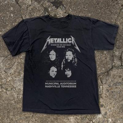 Metallica Where We May Roam Тур 1992 Унисекс Черная Футболка Размер S-5XL Унисекс Футболка