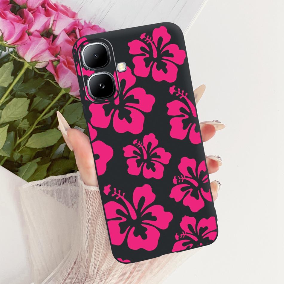 For Infinix Smart 20 X6840 X6840B Cute Flower Butterfly Cat Painted Case For Infinix Smart20 Black Silicone Soft Phone Cases