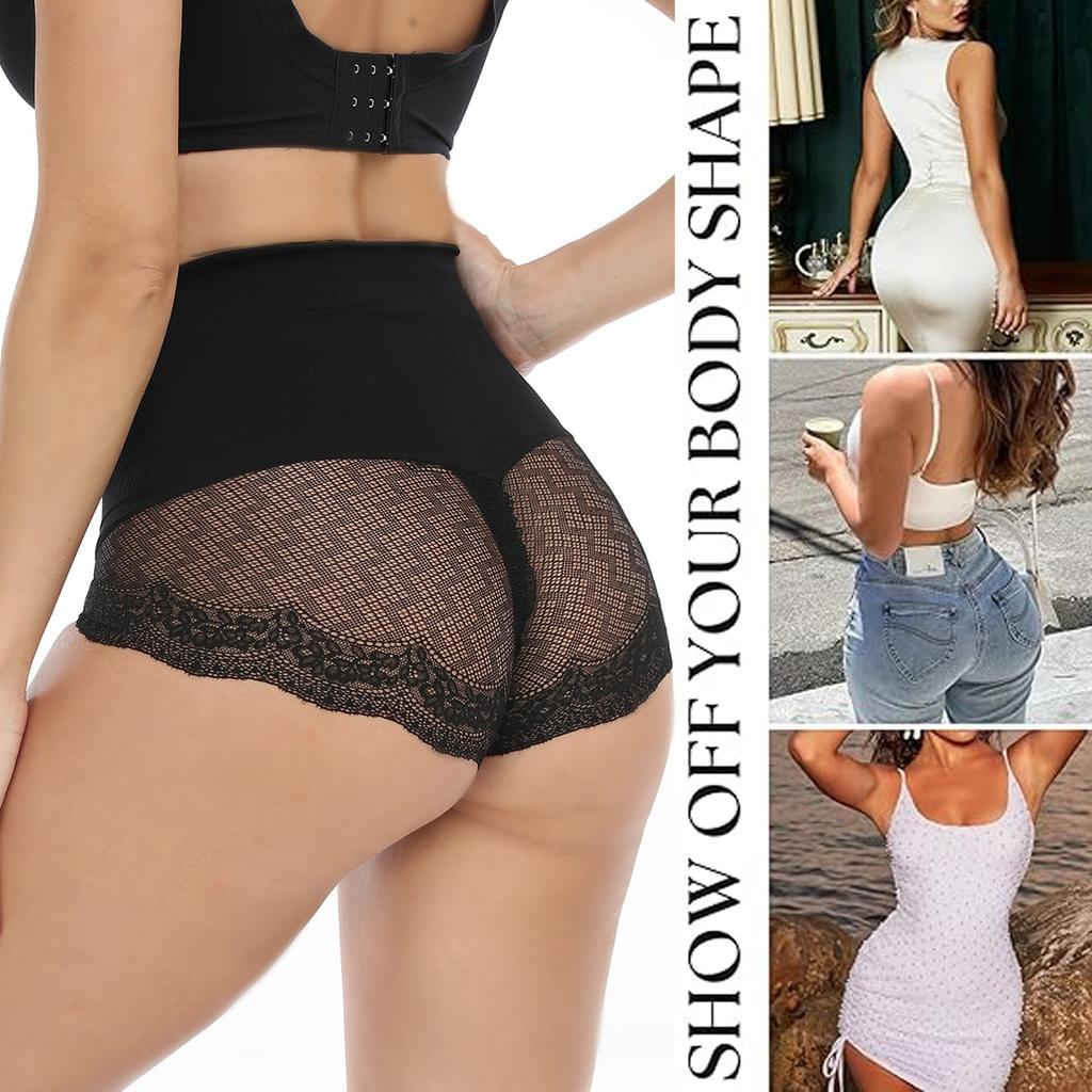 Женское утягивающее нижнее белье с высокой талией, утягивающие трусики с высокой посадкой, бесшовные сексуальные кружевные трусы, женские утягивающие трусы, корректирующее белье