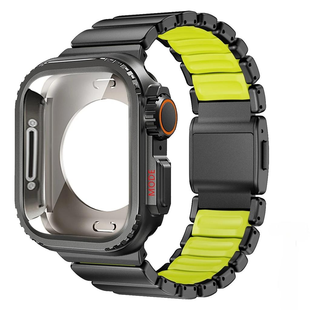 Титановый ремешок + Металлический корпус для Apple Watch Band Ultra 3/2 49 мм 46 мм 45 мм 44 мм Сплав Корпус-Чехол для Iwatch Серии 11 10 9 8 7 SE3