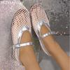 Сетчатые женские туфли на плоской подошве, сандалии, осенняя дизайнерская новая повседневная обувь для женщин, тренд 2024 года, туфли, тапочки, удобные для ходьбы, Mujer Zapatos