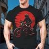 Vintage Heavy Motorcycle Print Summer Men's T-Shirt Street Tough Guy Style Personality Trend Short Sleeve Plus Size Top Clothing