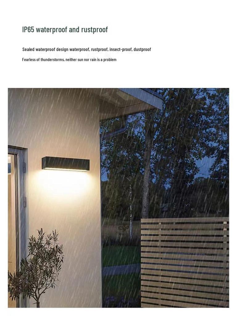 Водонепроницаемый уличный настенный светильник для патио или спальни - Минималистичный дизайн