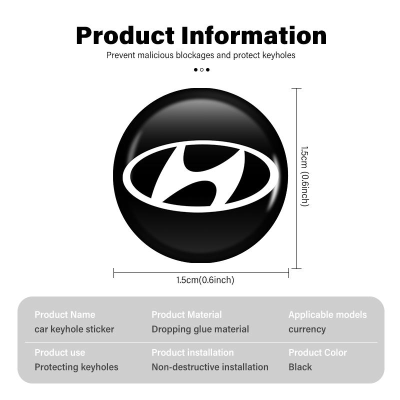 For Hyundai 8pcs Car Keyhole Sticker Anti Scratch Protector Guard Waterproof Ioniq Sonata Elantra Solaris Creta Accent SantaFe RR55